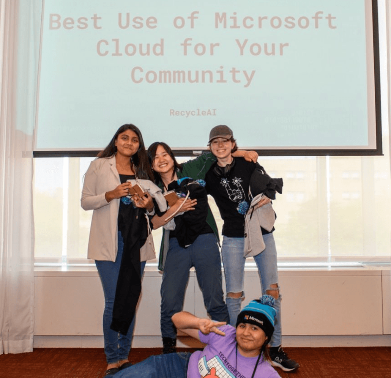 hackathon team winning best use of microsoft cloud for your community