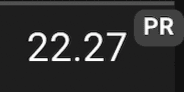competition result 22.27 PR single
